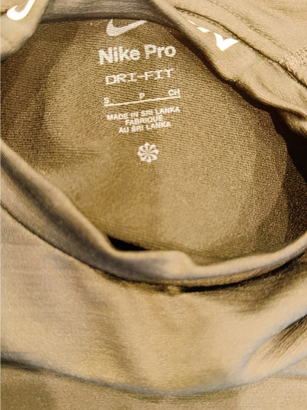 Nike Pro kids Black Long Sleeve Crew Top with White Swoosh kids